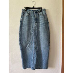 Cotton On Women's High-Waisted Denim Maxi Skirt Size 2 US NWOT